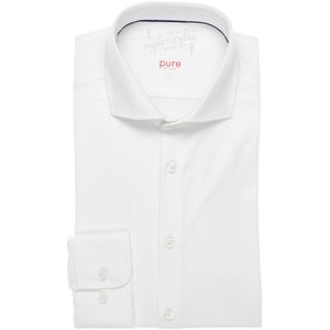 Pure Functional Slim Fit Jersey shirt wit, Effen