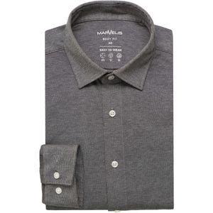 Marvelis Body Fit Jersey shirt grijs, Gestructureerd