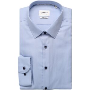 ETERNA Overhemd middenblauw, Gestructureerd
