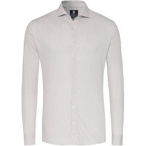 Desoto Modern Fit Jersey shirt taupe, Gestreept