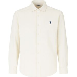 U.S. Polo Assn. - Overhemd - Ecru - Lange Mouw - 100% Katoen - Kent Kraag