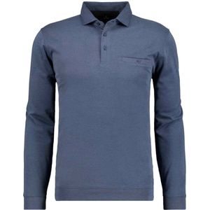 RAGMAN Poloshirt lange mouw blauw, Effen
