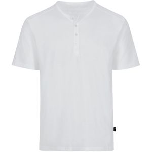 TRIGEMA Comfort Fit T-Shirt Henley kraag wit, Effen