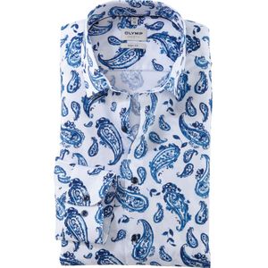 OLYMP Level Five Overhemd wit, Bedrukt