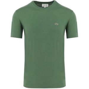 Lacoste Regular Fit T-Shirt ronde hals donkergroen, Effen