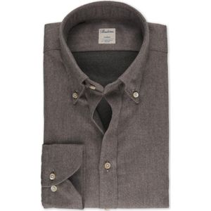 Stenströms Flanellen Overhemd bruin, Effen
