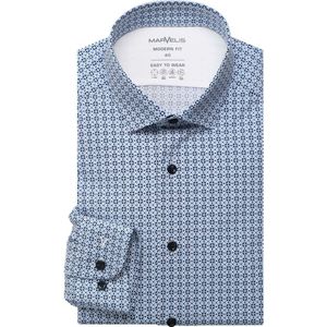 Marvelis Performance Overhemd blauw, Bedrukt