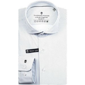 Thomas Maine Tailored Fit Overhemd wit, Motief