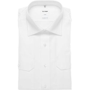 OLYMP Luxor Modern Fit Piloot shirt wit, Effen