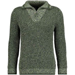 RAGMAN Trui ritssluitingdonkergroen, Effen