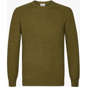 Profuomo Trui ronde halsolijfgroen, Effen