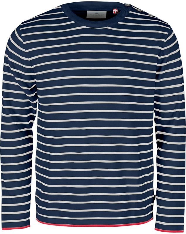 Kronstadt - Oscar - Gebreide Trui - Navy/Rood/Wit - Lange Mouw