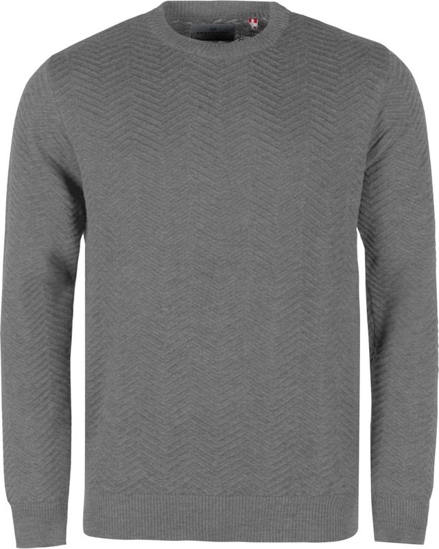 Kronstadt Carlo Sweatshirt ronde hals lichtgrijs, Effen