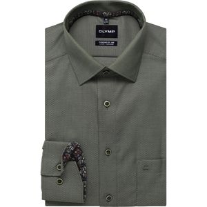 OLYMP Luxor Overhemd grijs-groen, Faux-uni