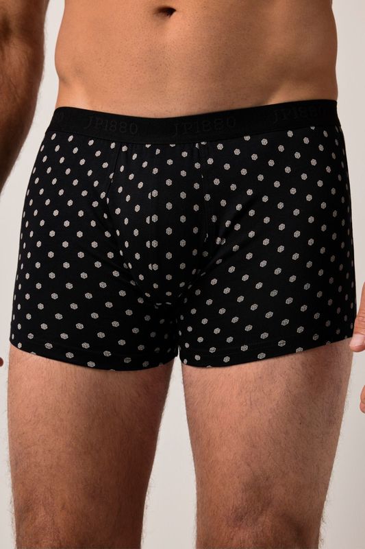 JP1880 Boxershorts zwart, Bedrukt