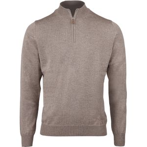 Stenströms Trui ritssluitinglichtbruin, Effen