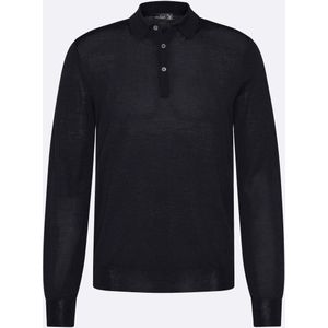 van Laack Polo shirt blauw, Gestructureerd