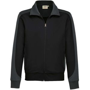 HAKRO 477 Sweatjacket zwart/antraciet, Tweekleurig