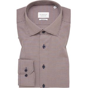 Eterna - MODERN FIT - Overhemd - Bruin - Lange Mouwen