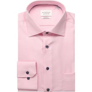 ETERNA Modern Fit Overhemd Roze/aqua, Gestructureerd
