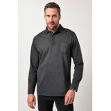 JP1880 Poloshirt lange mouw zwart, Effen