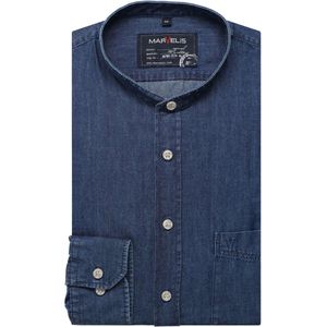 Marvelis - Casual - Denim Shirt - Blauw - Lange Mouw - 100% Katoen