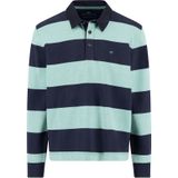 Fynch-Hatton Poloshirt lange mouw groen, Gestreept