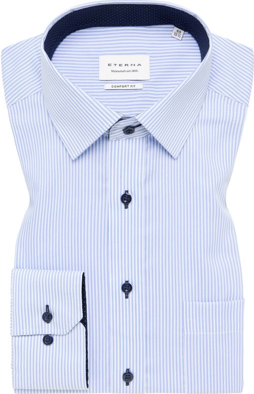 ETERNA - Comfort Fit - Zakelijk Overhemd - Streepmotief - Puur Katoen