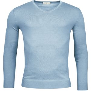 Thomas Maine Trui V-halslichtblauw, Effen