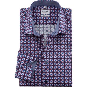 OLYMP Level Five Body Fit Overhemd blauw/roze, Motief