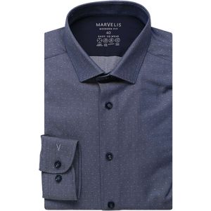 Marvelis Performance Modern Fit Overhemd marine, Faux-uni