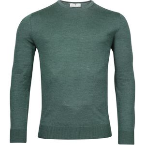 Thomas Maine Trui ronde halsdonkergroen, Effen