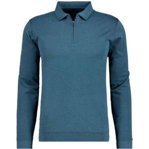 RAGMAN Poloshirt lange mouw donkergroen, Effen