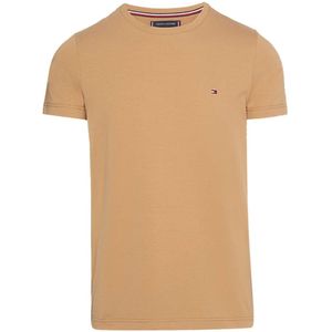 Tommy Hilfiger Slim Fit T-Shirt ronde hals kaki, Effen