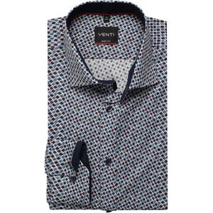 Venti Overhemd blauw, Bedrukt