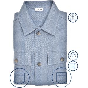 Ledȗb Flanellen Overhemd blauw, Effen