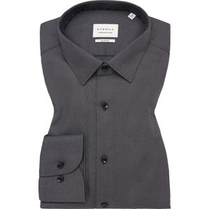 ETERNA - Overhemd - Antraciet - Gestructureerd - Lange Mouw - 100% Katoen