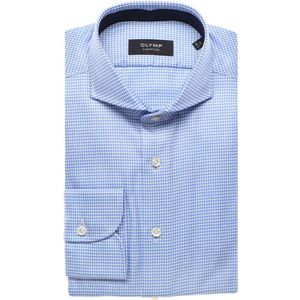 OLYMP SIGNATURE Tailored Fit Overhemd blauw/wit, Pied De Poule