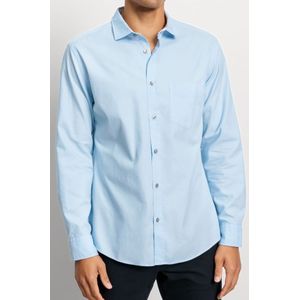 OLYMP - Businessoverhemd - Blauw - Casual - Lange Mouwen - 100% Katoen