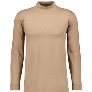 RAGMAN - Shirt - Kaneel - Lange Mouwen - Hoog Gesloten Hals - Regular Fit