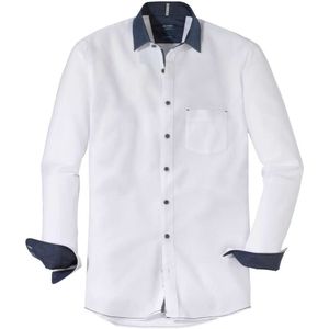 OLYMP Casual Regular Fit Overhemd wit, Effen