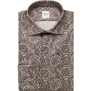 Stenströms Overhemd beige, Bedrukt