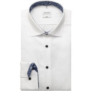 Seidensticker - Businessoverhemd - Wit - Slim Fit - Lange Mouwen - Kentkraag
