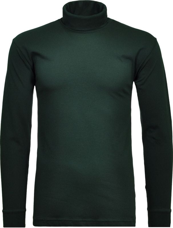 RAGMAN - Colshirt - Donkergroen - Lange Mouwen - Regular Fit - Katoen