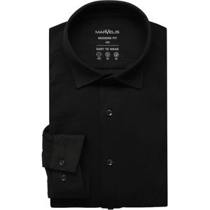 Marvelis Modern Fit Jersey shirt zwart, Gestructureerd