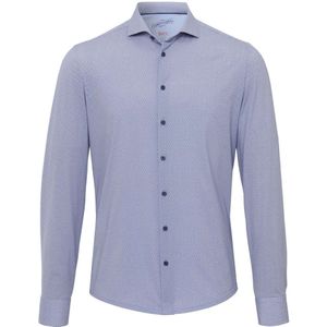 Pure Functional Slim Fit Jersey shirt middenblauw, Motief