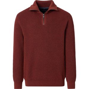 Casa Moda Half-Zip Sweater rood, Effen