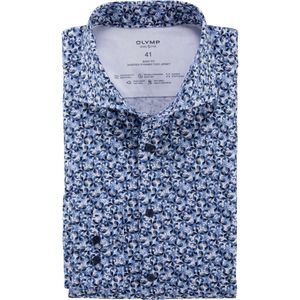 OLYMP Level Five 24/Seven Dynamic Flex Jersey shirt blauw/bruin/wit, Motief