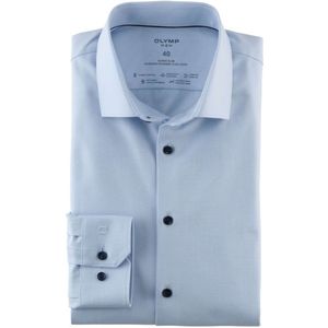 OLYMP No. Six 24/Seven Dynamic Flex Super Slim Jersey shirt blauw, Effen