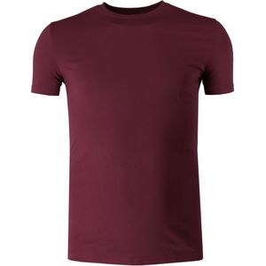 Marvelis Casual T-Shirt ronde hals bordeaux, Effen